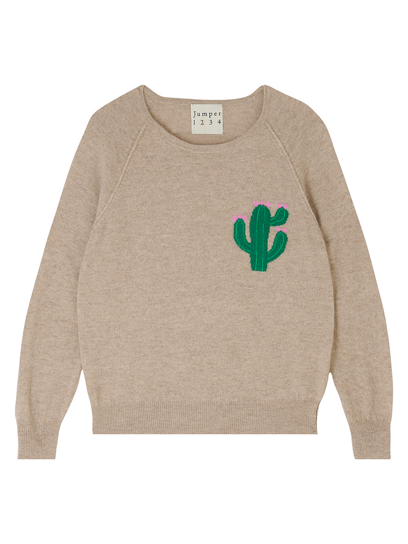 Little Cactus Crew Cashmere Sweater