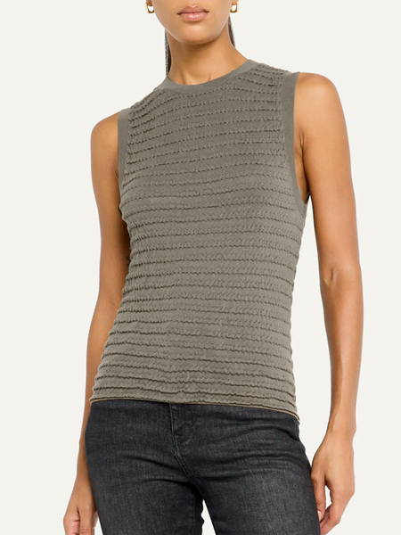◆MISEKI SEOUL◆ Slanted sleeveless top GREY MSK252SL07GR RIBBED TANK TOP - DARK GREY MÉLANGE | COS