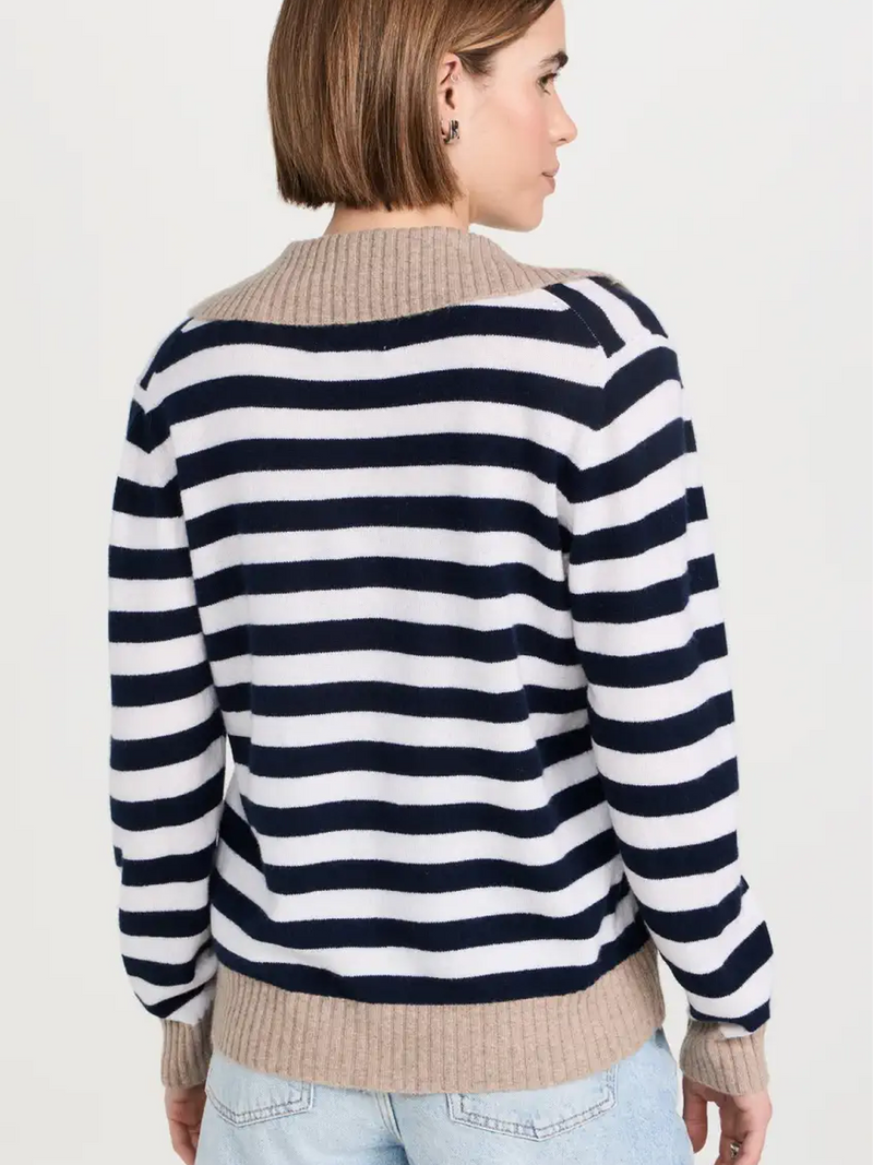 Stripe Collar Cashmere Sweater