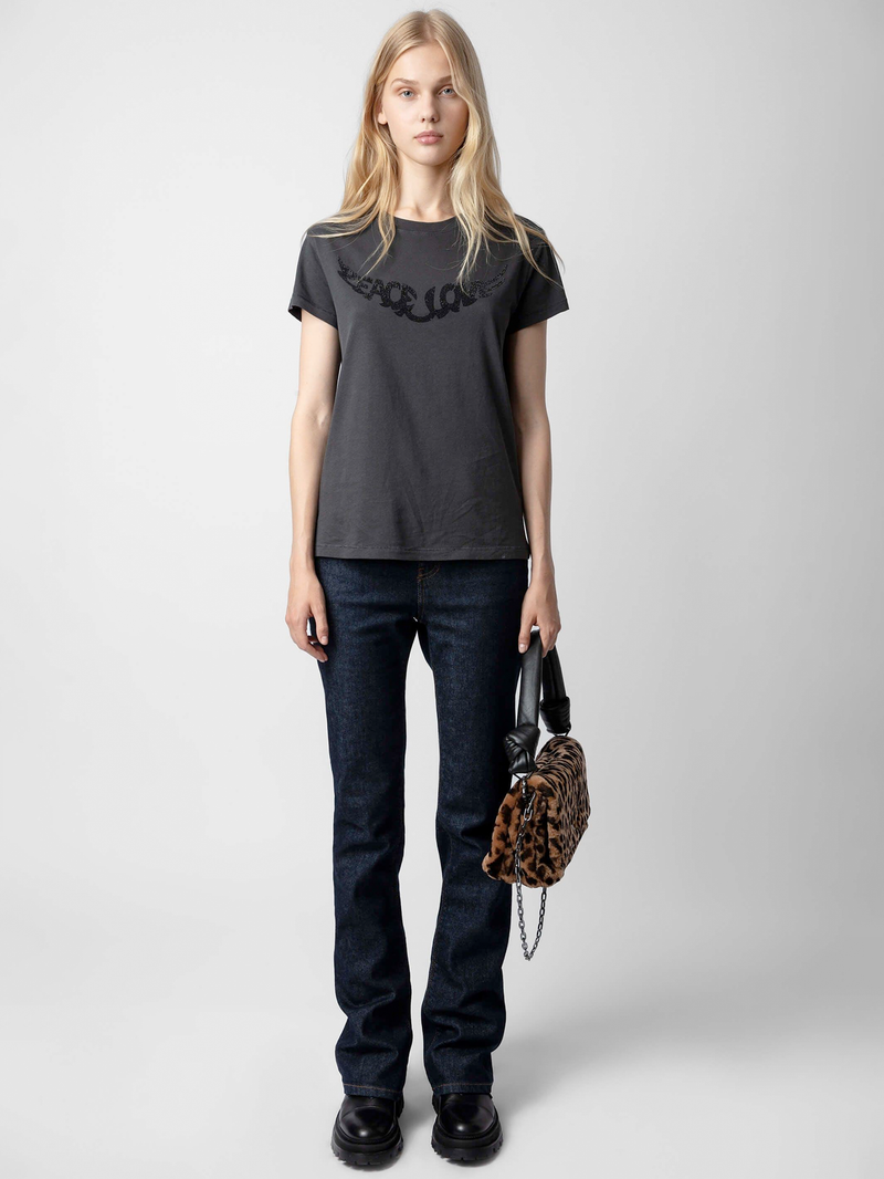 Walk Peace & Love Strass T-shirt