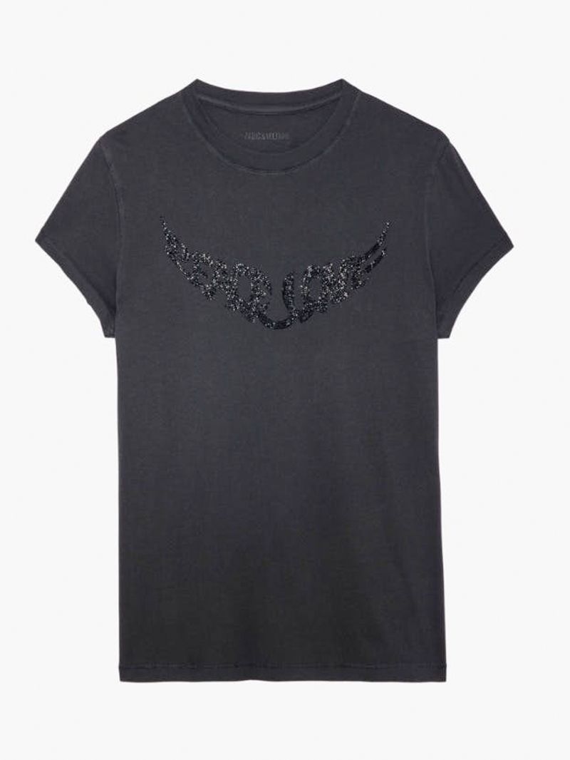 Walk Peace & Love Strass T-shirt