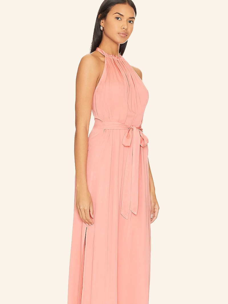 Smocked Waist Halter Midi Dress