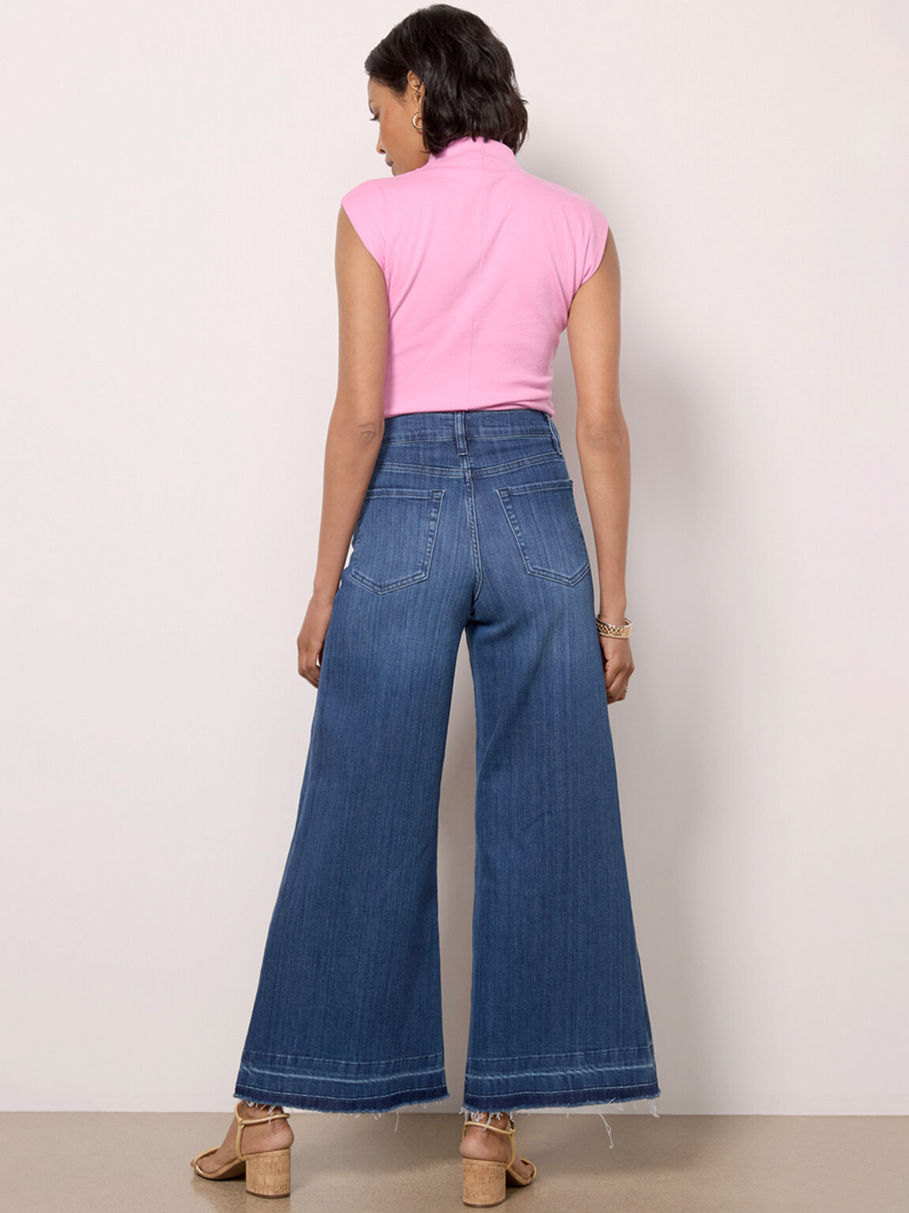 Le Palazzo Crop Wide Released Hem Jeans