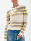 Cashmere Textured Stripe Crew