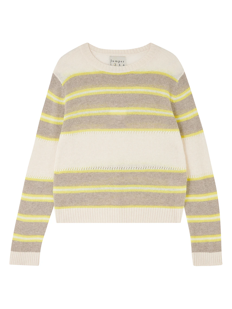 Cashmere Textured Stripe Crew