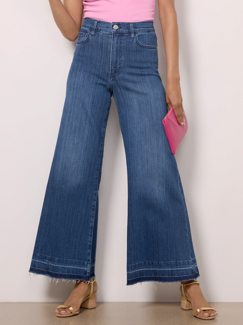 Le Palazzo Crop Wide Released Hem Jeans
