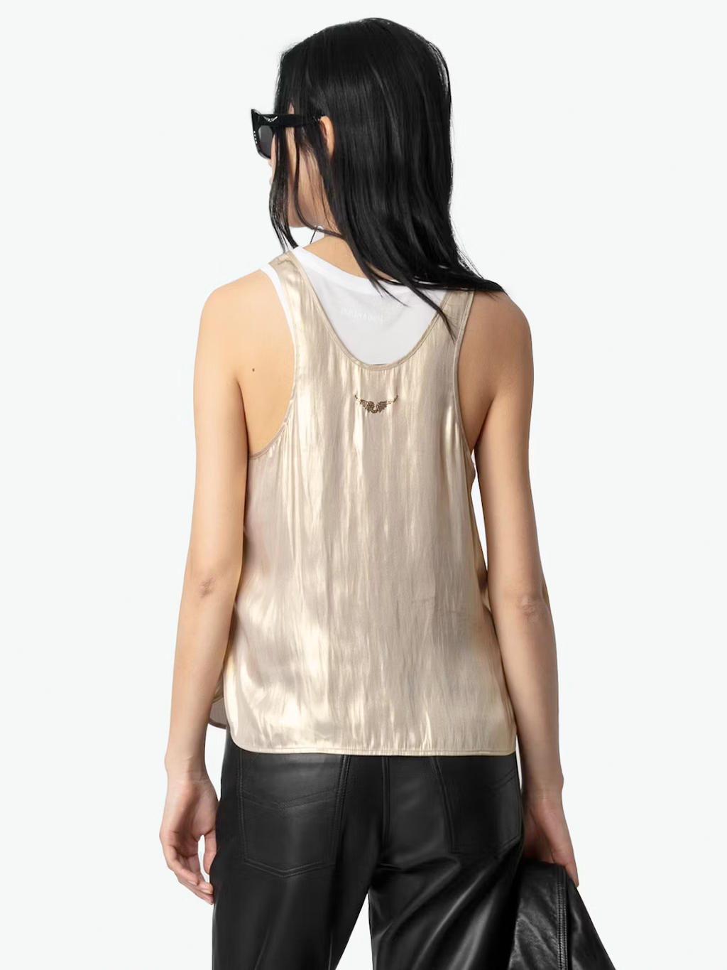 Tarys Gold Satin Tank Top