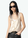 Tarys Gold Satin Tank Top