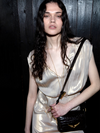 Ritmic Gold Draped Satin Dress