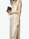 Ritmic Gold Draped Satin Dress