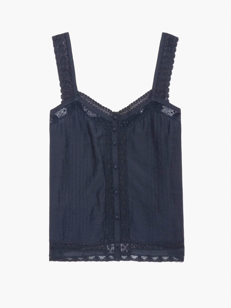 Celite Navy Lace Camisole