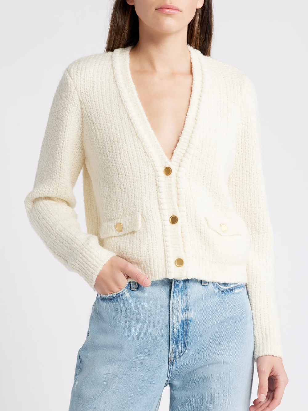 Double Pocket Cropped Cardi