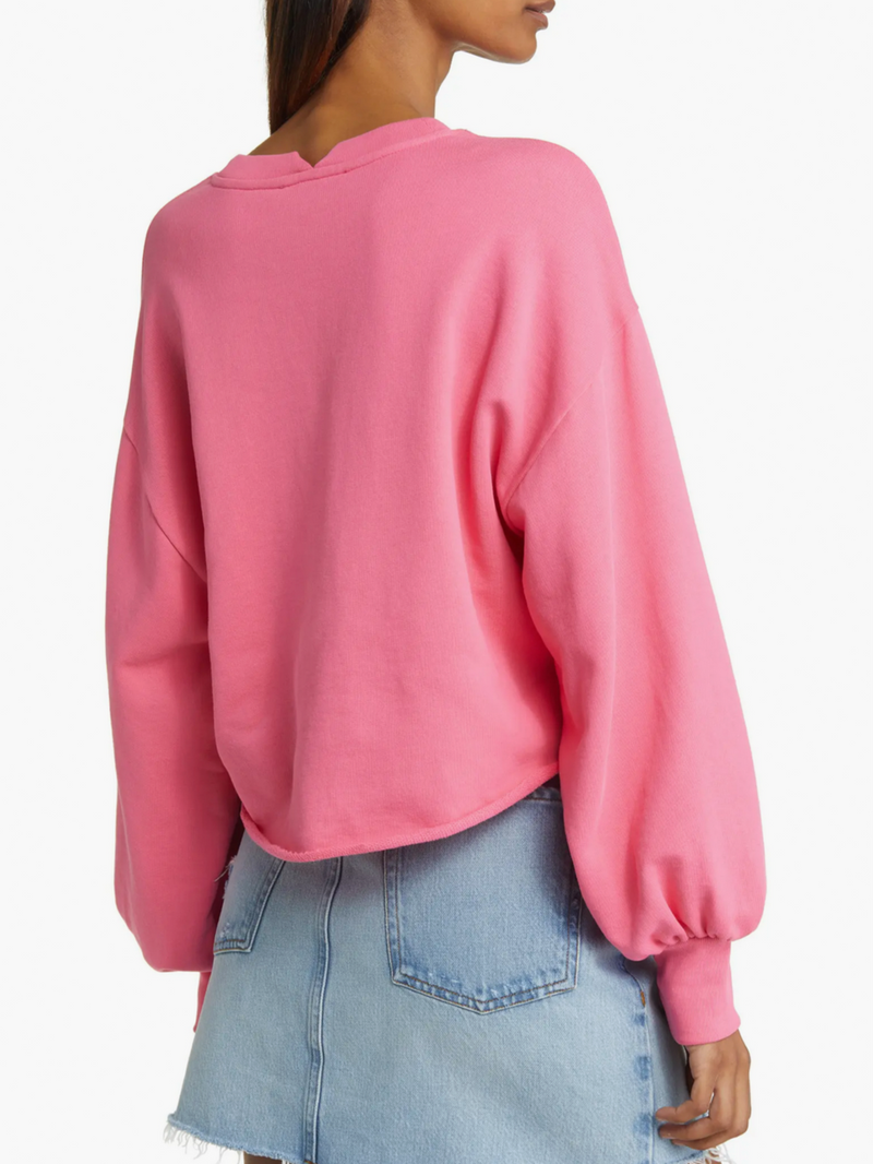 Easy Shirttail Sweatshirt in Flamingo