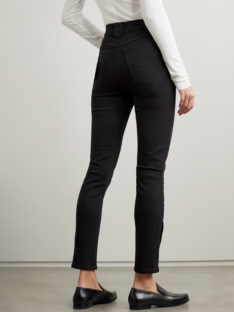 The Snapped Denim Legging in Black