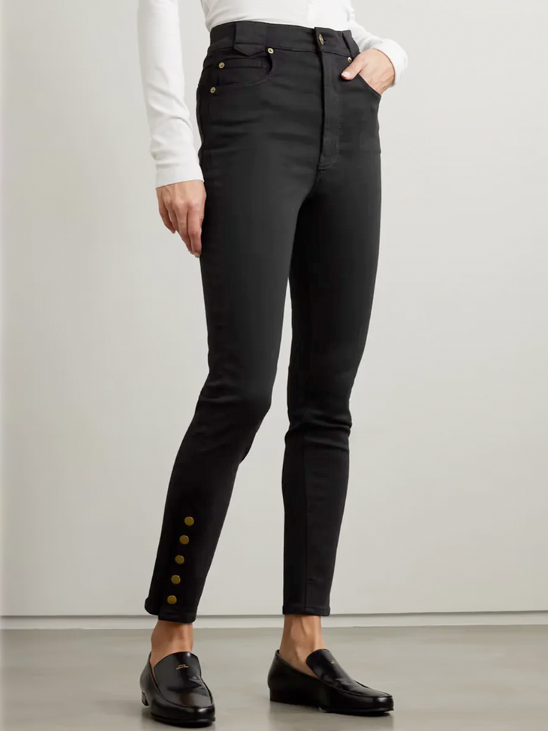 The Snapped Denim Legging in Black