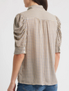 Houndstooth Gillian Puff Sleeve Silk Top
