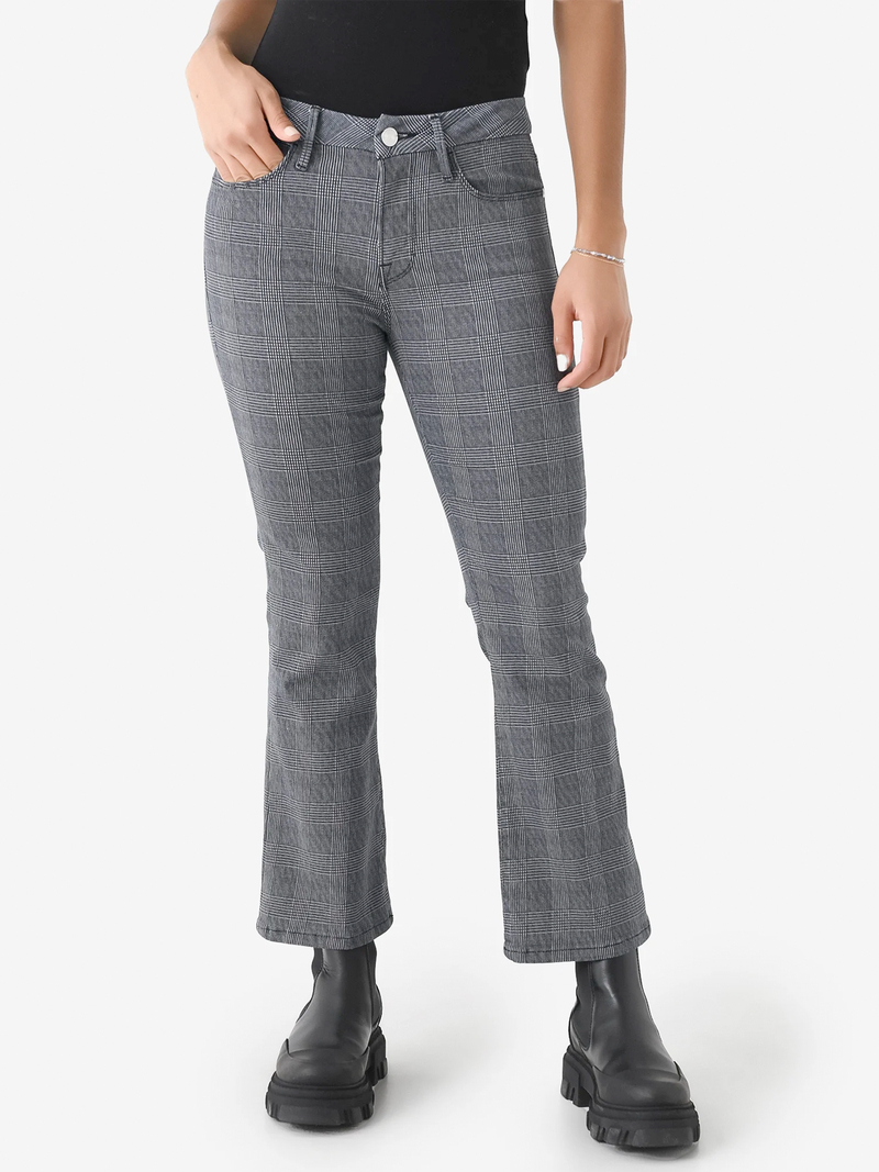 Le Crop Mini Boot Noir Plaid
