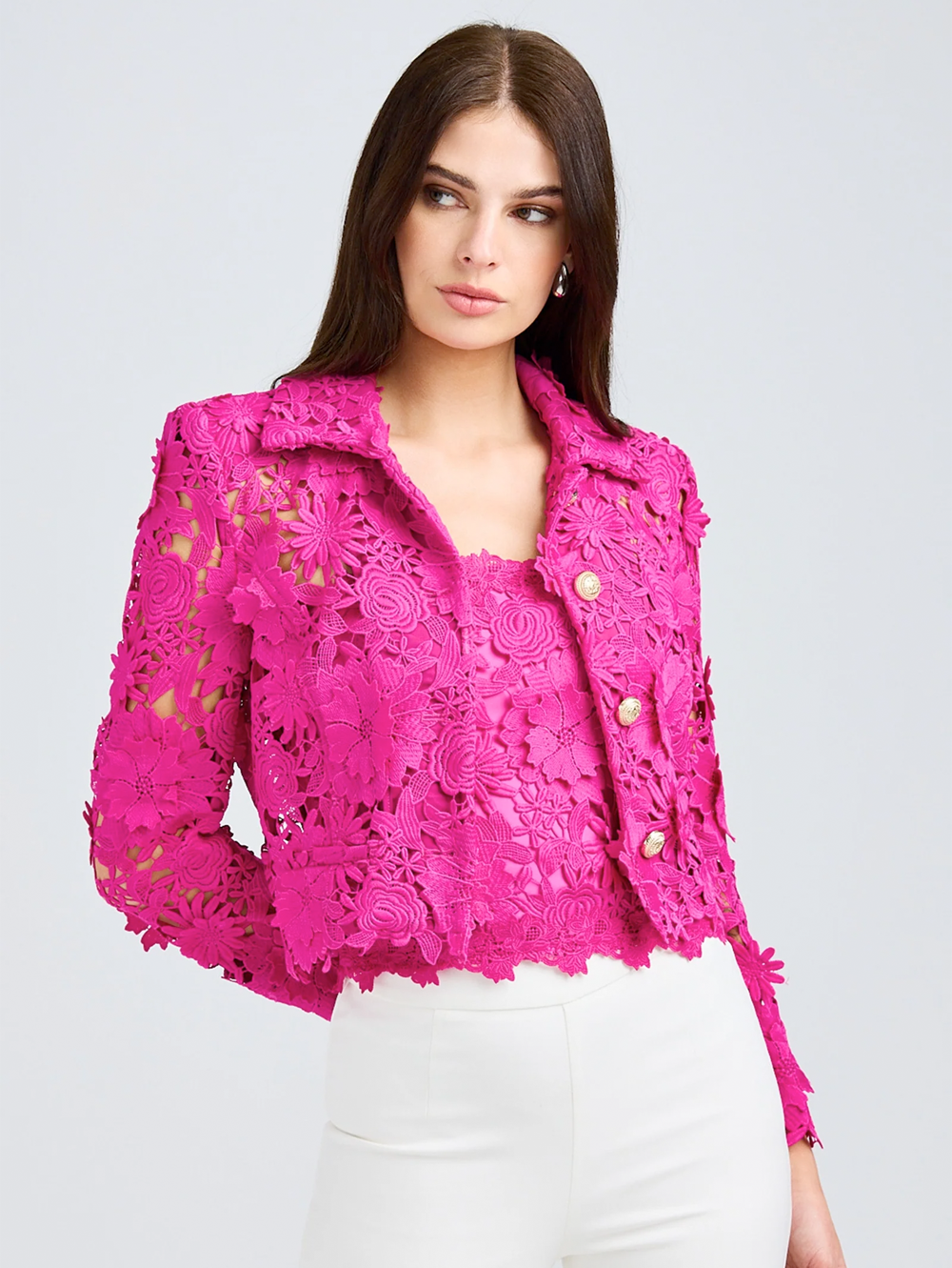 プー】MEDI LACE EMBROIDERYCOLLAR JACKET プー】MEDI LACE プー】MEDI LACE EMBROIDERYCOLLAR JACKET プー】MEDI LACE