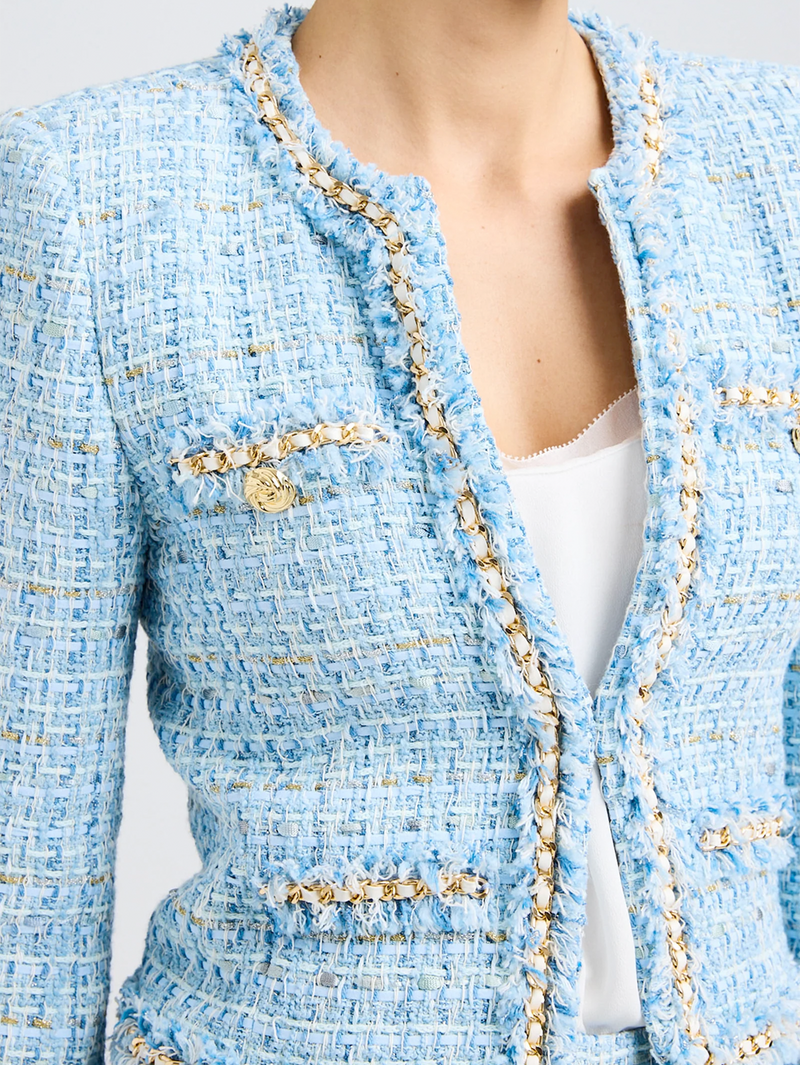 Betsy Buttoned Tweed Blazer