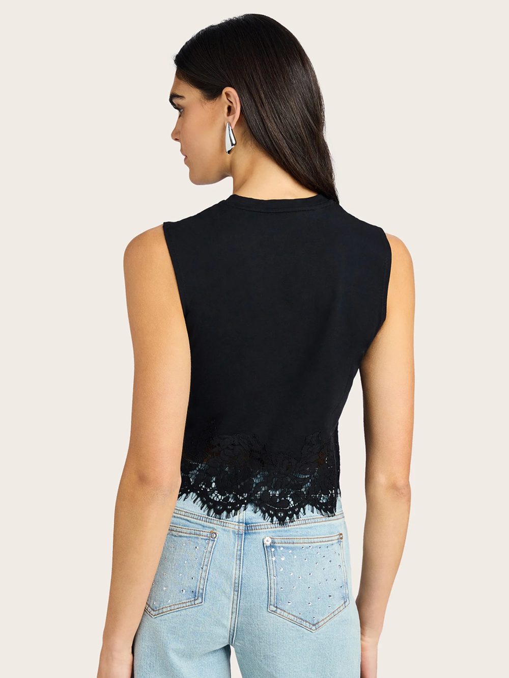 Palani Lace Combo Top in Black