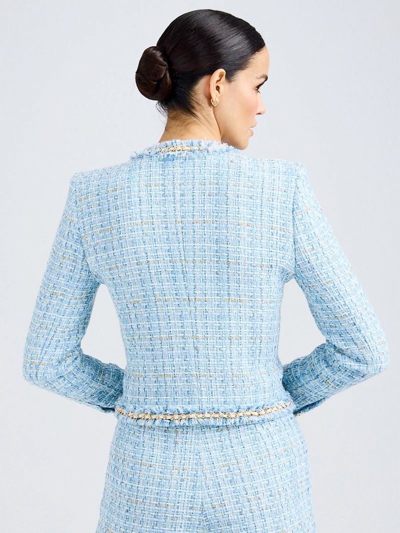 Betsy Buttoned Tweed Blazer