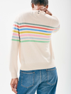 Cashmere Multi Stripe Block Crew