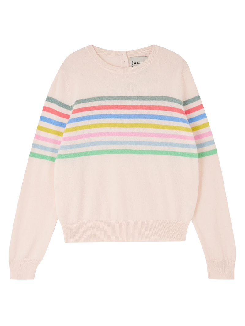 Cashmere Multi Stripe Block Crew