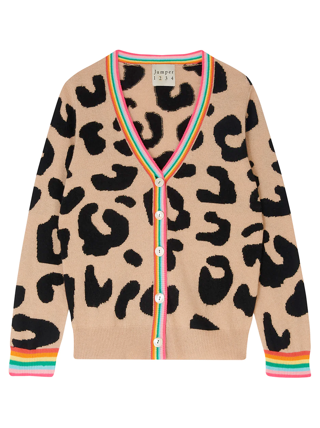 Leopard Rainbow Cashmere Cardigan