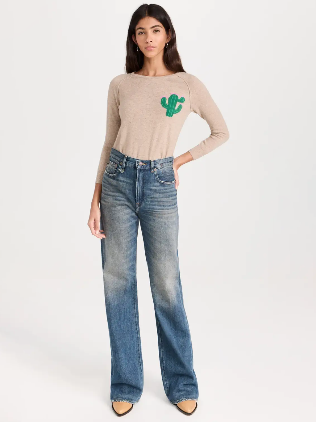 Little Cactus Crew Cashmere Sweater