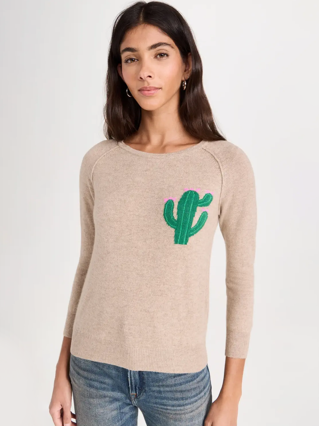 Little Cactus Crew Cashmere Sweater