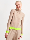 Contrast Roll Collar Sweater