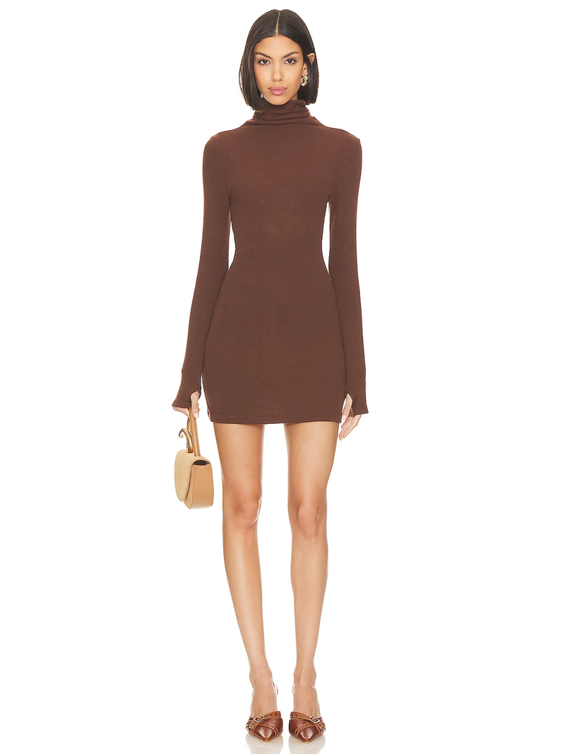 Knit Turtleneck Mini Dress