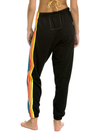 5 Stripe Rainbow Sweatpant in Black Neon Rainbow