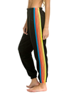 5 Stripe Rainbow Sweatpant in Black Neon Rainbow