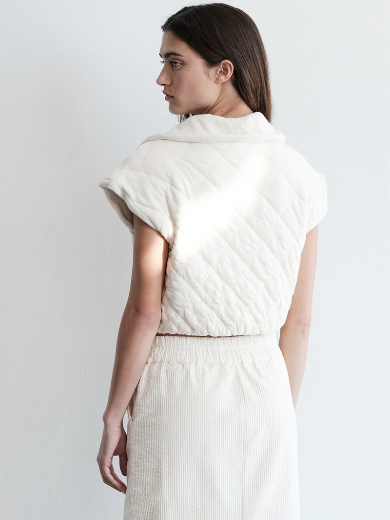 Quilted Cropped Zip Vest