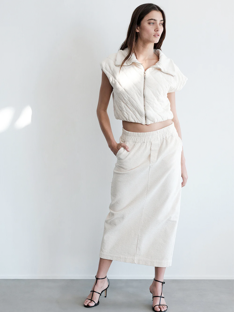 Quilted Cropped Zip Vest