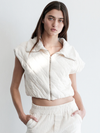 Quilted Cropped Zip Vest
