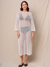 Open Mesh Double Slit Sweater Dress