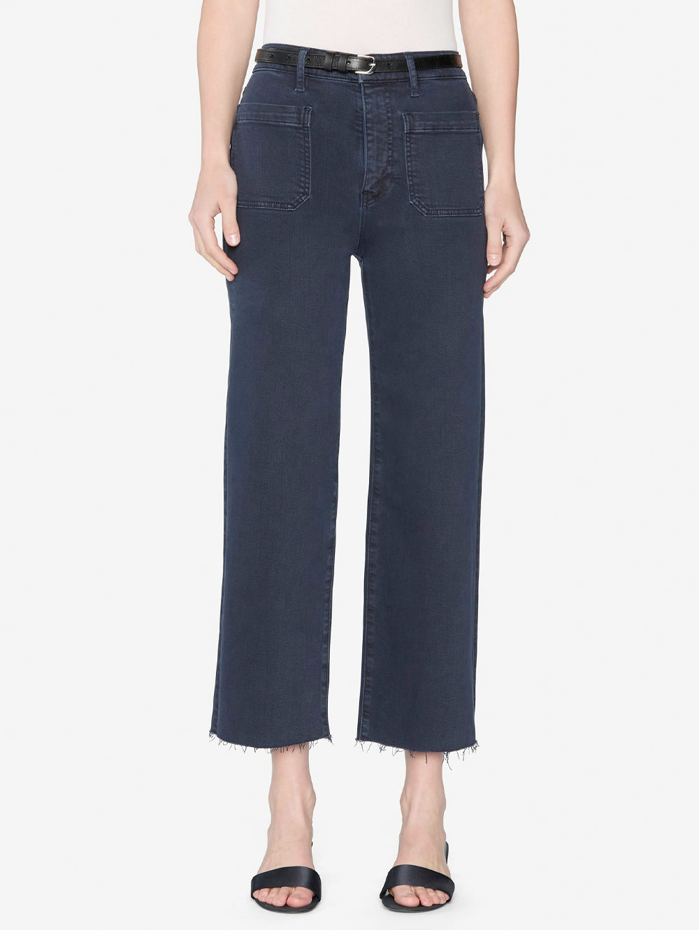 The Anchor Pant in Navy Raw Fray
