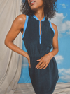 Loop Terry Half Zip Dress
