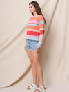Mesh Stripe Pullover Sweater