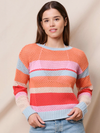 Mesh Stripe Pullover Sweater