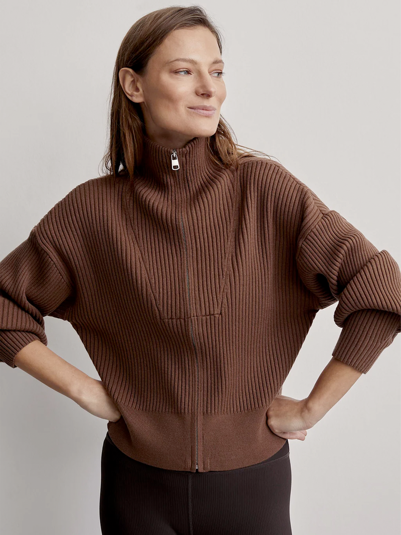 Carmen Zip-Through Rib Knit