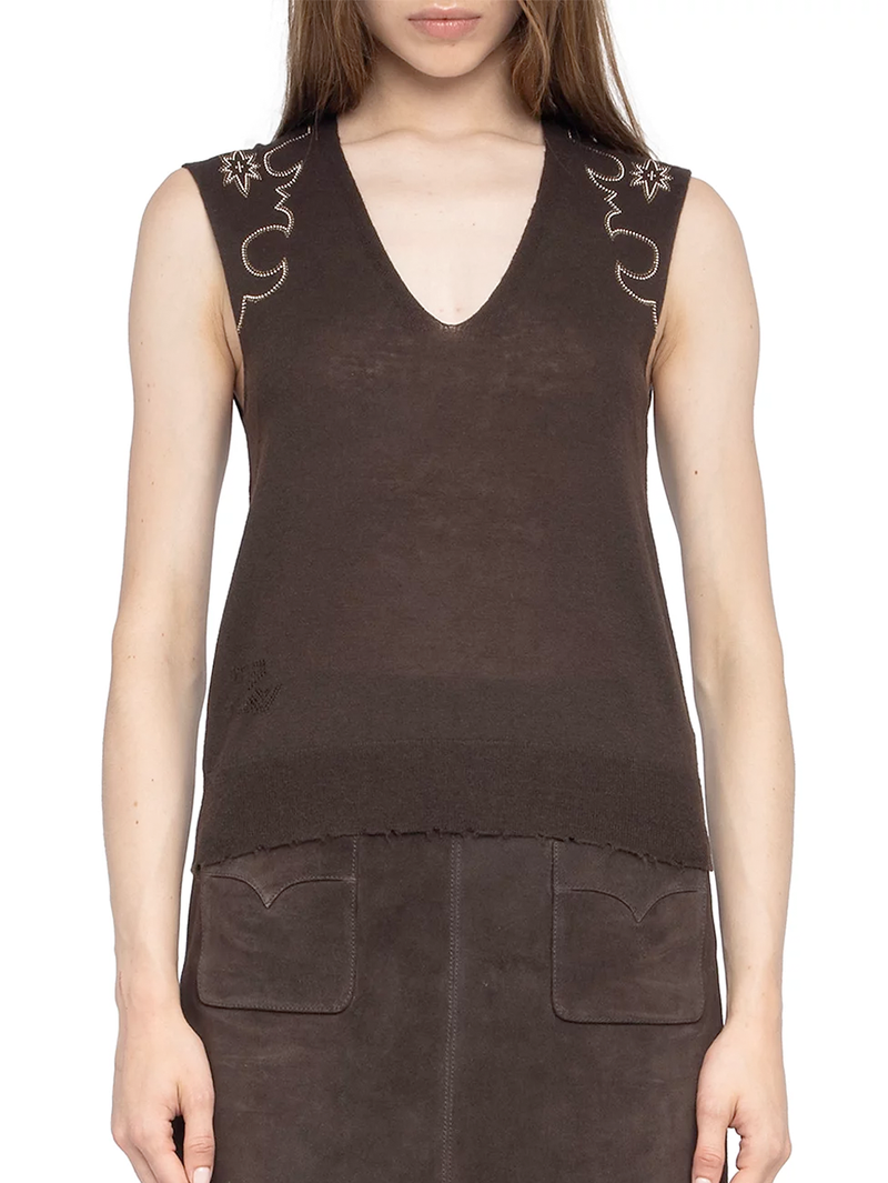 Vicky Sleeveless Cashmere Sweater