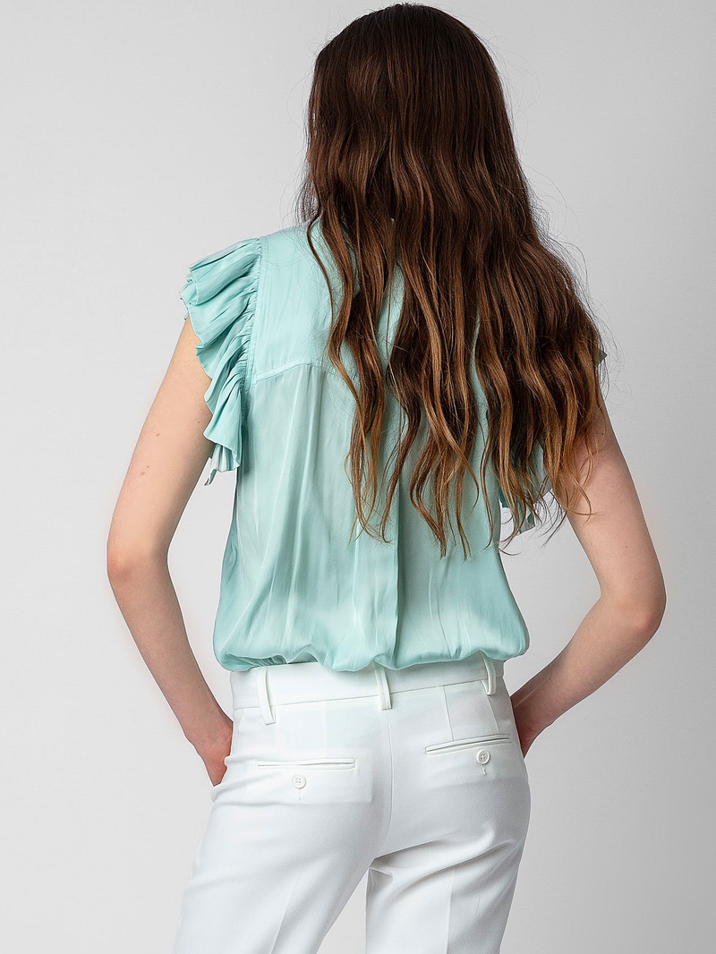 Tiza Celadon Satin Blouse