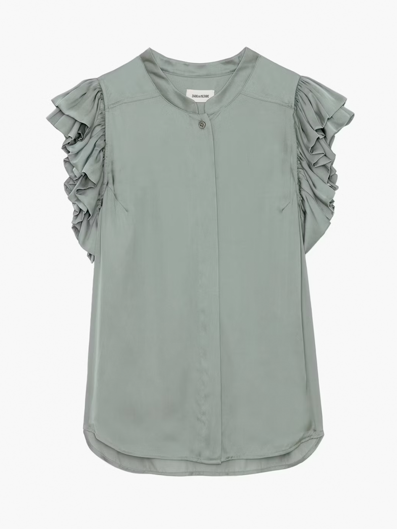 Tiza Treillis Satin Blouse