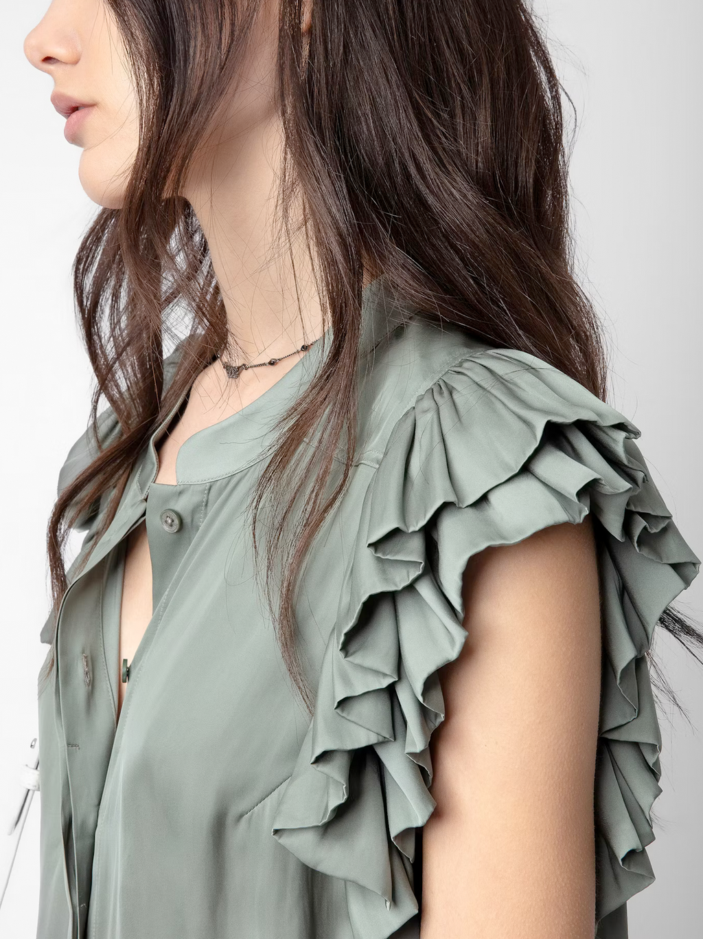 Tiza Treillis Satin Blouse