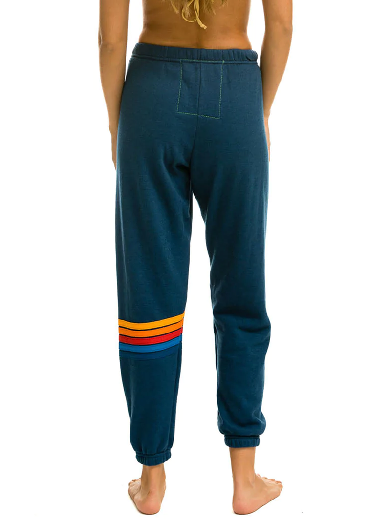 Rainbow Stitch Sweatpant in Deep Ocean