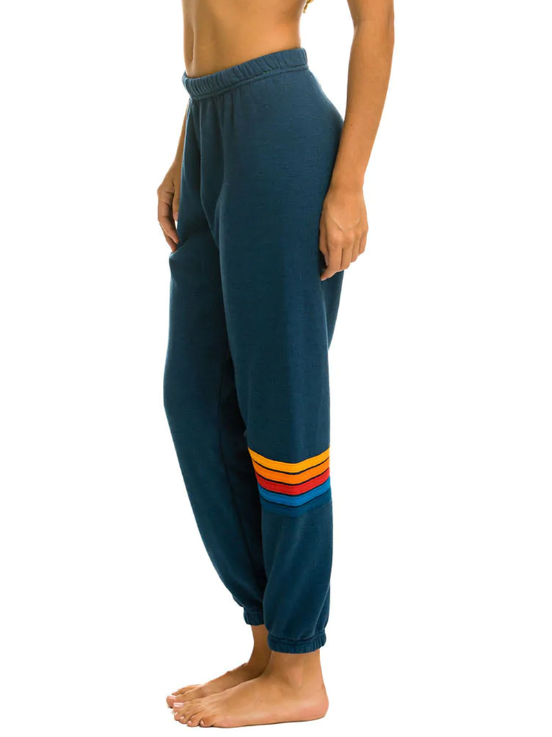 Rainbow Stitch Sweatpant in Deep Ocean