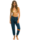 Rainbow Stitch Sweatpant in Deep Ocean